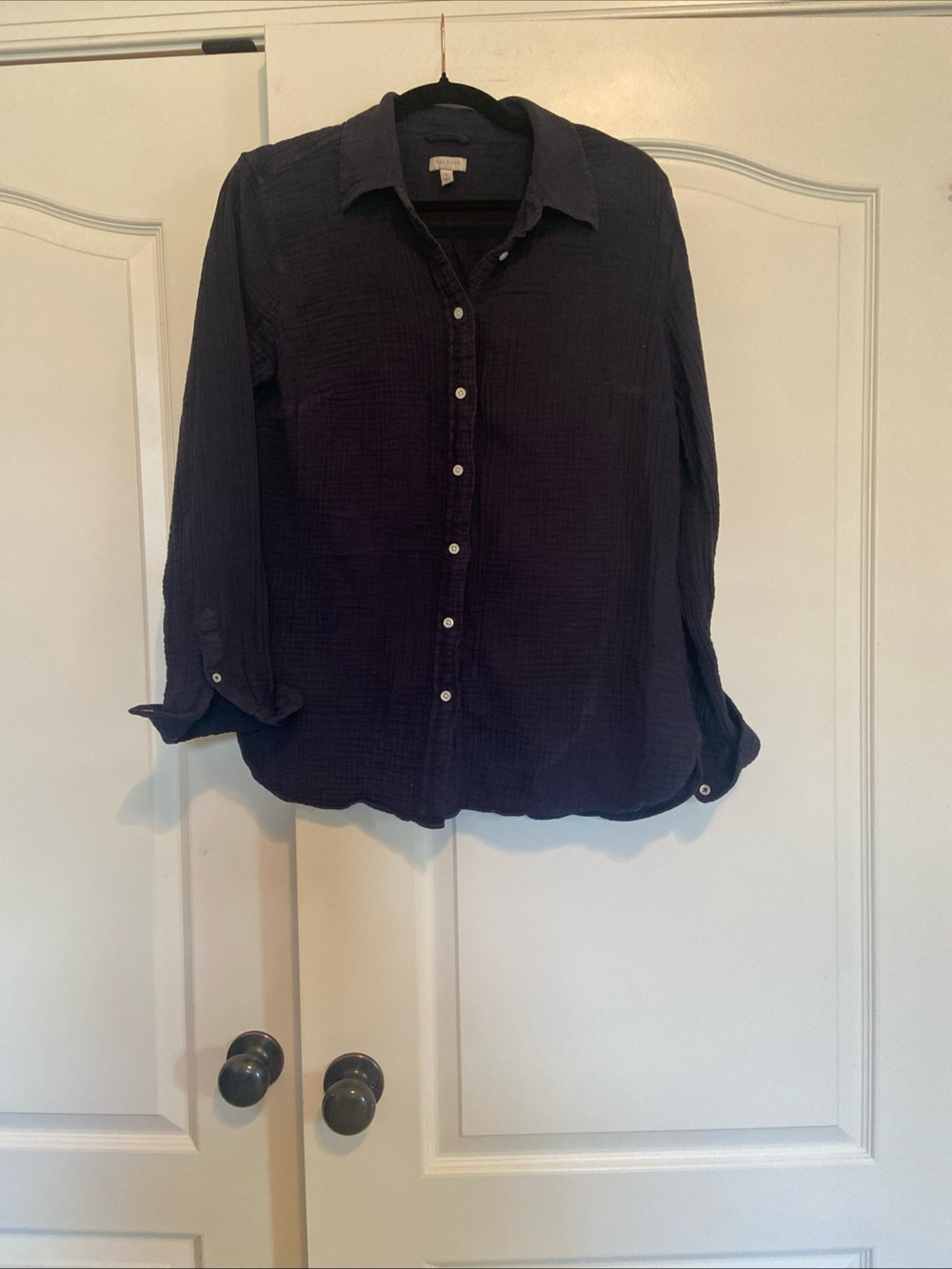 Talbots Navy Long-Sleeve Button-Down Shirt
